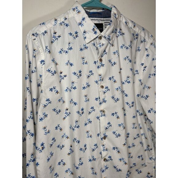 DENIM & FLOWER Ricky Singh Button Down Ditsy Floral Cotton Shirt Size Large - Picture 1 of 6